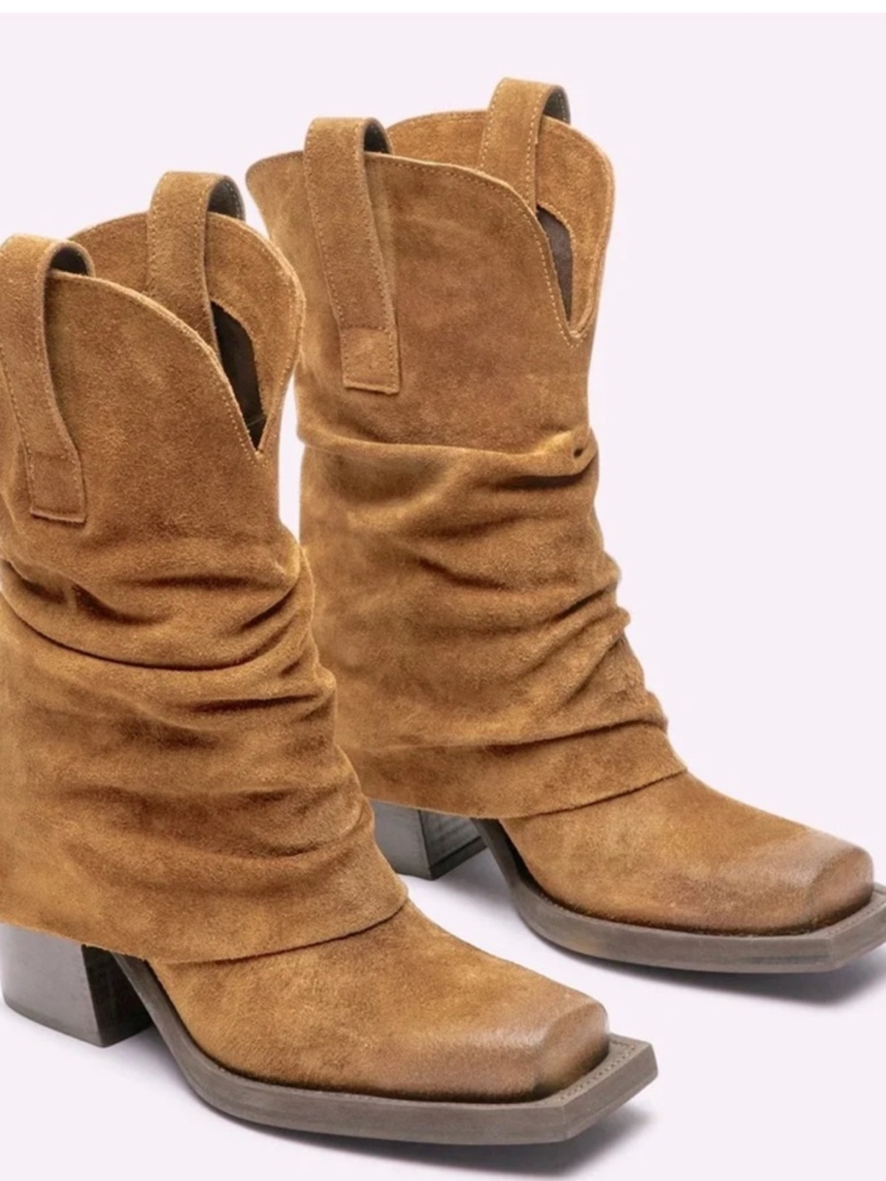 NIB Steve Madden Suede Slouch Mid-Calf Boots in Tan